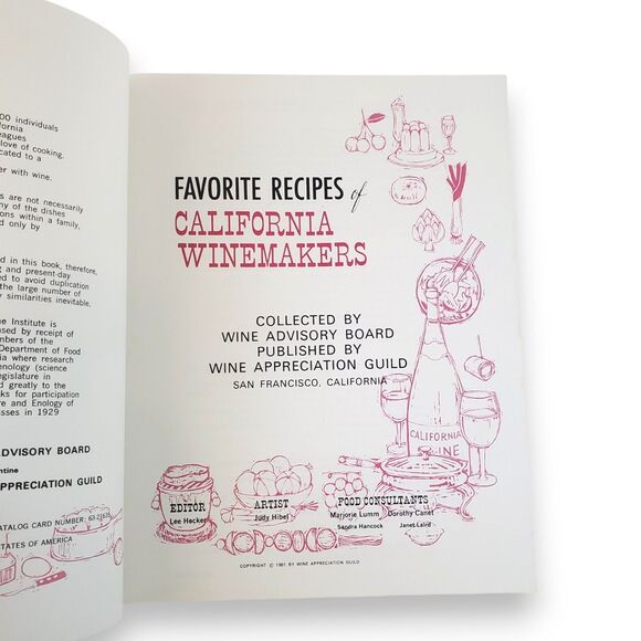 Favorite Recipes of California Winemakers 1981 Paperback Cookbook Illustrated - Picture 8 of 16